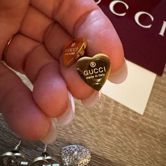 Gucci Gold Heart-Shaped Earrings - Picture 1 of 6